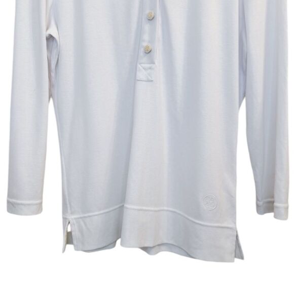 TORY BURCH White Long Sleeve Polo Shirt NWT - Picture 5 of 13